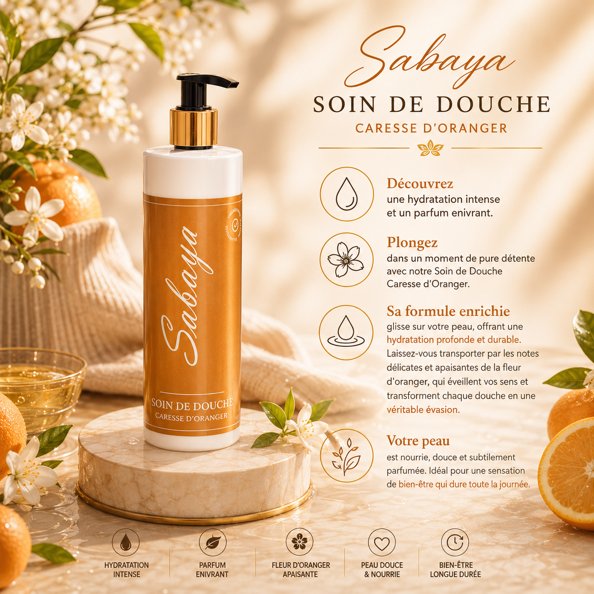 Soin de douche  caresse d'oranger (400 ml)